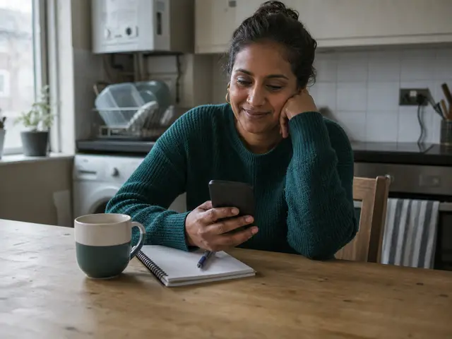 Resident using a housing search service on a phone
